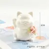 Gato da Sorte Cerâmico Criativo Transfronteiriço com Flores, Ornamentos de Animais de Cerâmica com Flores Selecionadas à Mão, Decoração de Animal de Estimação de Chá para Mesa de Casa