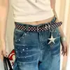 Estilo Menina Apimentada do Milênio Y2K Color Block Cinto de Cintura com Estrela Feminino Retro Estilo Y2K Acessório de Nicho para Jeans Acessório de Cinto Cinto de Couro