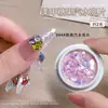 Explosões cor doce refrigerante lantejou broca de unha glitter gradiente cor mista K9 fundo pontiagudo formato diamante joia para unha
