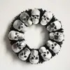 Corona de Calabaza Blanca de Halloween Cinta Calavera Araña Decoración Corona Creativa Tridimensional
