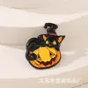 Broche Criativo de Halloween Transfronteiriço Abóbora Fofa Engraçada Gato Preto Emblema de Liga Acessórios para Roupas Masculinas e Femininas Pin Lote