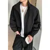 Jaqueta de outono, estilo retrô, novo design versátil, com zíper, gola alta, top casual masculino, jaqueta masculina