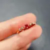 Anillo Popular de Rubí Natural al por Mayor de Fábrica Plata S925 Incrustado Piedra Principal 3*3 Joyería de Lujo Venta Directa de Fábrica