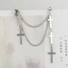 Pendientes de borla cruzada de joyería de moda con personalidad de metal estilo punk para mujer, pendientes de clip para la oreja, venta al por mayor