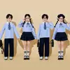 Uniforme de día deportivo para escuela primaria, camisa, estilo colegial, uniforme de clase, atuendo de logro académico, uniforme de coro, atuendo para actuación de porristas infantiles