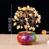 Árbol de Cristal al por Mayor Cuenco del Tesoro de Cristal Árbol de la Fortuna Cristal Rosa Morado Amarillo Piedra Triturada Árbol de la Fortuna Decoración para Sala de Estar Entrada