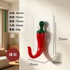 Popular colgador de abrigo con forma de chile, gancho creativo para colgar en la pared sin taladro para la entrada, colgador de llaves para la pared