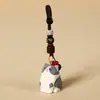 Llavero colgante de talla de madera hecha a mano para llaves de coche de gato, colgante para mochila escolar de mascota linda femenina, regalo para novias, venta al por mayor