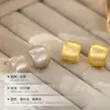 Pendientes geométricos curvos de plata de ley 925 clásicos para mujer cepillados mate ins pendientes de alta gama simples casuales versátiles