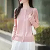 2026 Nuevo Diseño Francés Cárdigan de Ganchillo Calado Suéter Abrigo para Mujer Estilo Coreano Ropa Exterior Adelgazante