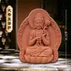 Argila Vermelha de Xizang Zakhiram Amarelo Deus da Riqueza Buda da Medicina Buda de Mil Mãos Amitabha Buda Tridimensional Raspagem Tanka Estátua