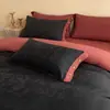 Juego de cuatro piezas de jacquard 100% algodón, 60 hilos, Clase A, simple y lujoso, funda nórdica 100% algodón puro cepillado, sábana plana, sábana ajustable, ropa de cama