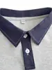 Camisa polo de manga corta para niño, tejido de punto con patchwork de mezclilla, top versátil casual de verano, envío directo del fabricante