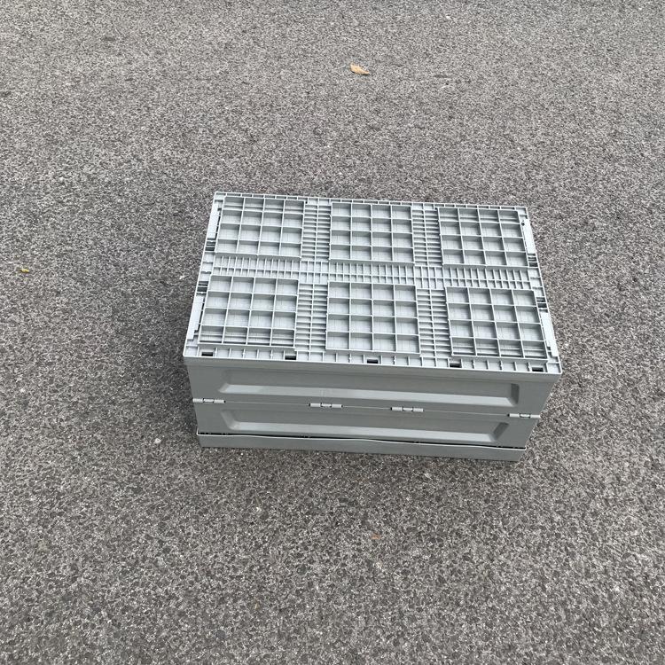 定做600-280灰色物流塑料折叠箱 汽车配件专用