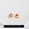 Set de Oro 14K Rueda de Zirconia con Cuentas Agujero Grande Hecho a Mano DIY Pulsera de Cristal Collar Accesorios de Joyería con Cuentas