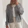 2025 Nuevo Estilo Suave Rosa Dopamina Tejido de Punto Cera Cárdigan Suéter Cuello Redondo de un Solo Botón Dulce y Picante Suéter de Pequeña Fragancia