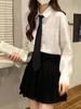 Camisa Uniforme Jk para Mujer de Manga Larga Primavera y Verano Nueva Holgada Estudiante Blanca Camisa Base Top Exportación Dropshipping