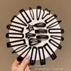 Pinza Bb Negra Esmerilada de Gama Alta para Niños y Niñas, Flequillo Lateral, Frente y Parte Posterior de la Cabeza, Adorno Sencillo para la Cabeza