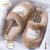 Lindas Pantuflas de Algodón con Gato para Mujer Invierno 2026 Nuevo Estilo Hogar Interior Suela Gruesa Antideslizante Felpa Cálidas Pantuflas de Algodón para Maternidad