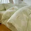Juego de Cuatro Piezas de Ropa de Cama de Algodón Grueso Estilo Antiguo, Sábana Ajustable 100% Algodón Puro, Funda de Edredón Modelo Nuevo 2026 para Dormitorio, Juego de Tres Piezas de Sábana, Clase A