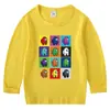 Camiseta de algodón para niños, estilo coreano, primavera y otoño, 2023, cuello redondo, manga larga, para bebés y niños
