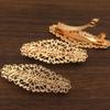 Accesorios para Joyería Hechos a Mano DIY, Piezas de Flor de Cobre para Soldar, Pasador Automático para el Cabello, Joyería Hecha a Mano con Color Conservante Chapado en Oro, Estilo Vintage