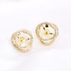 Doméstico 14K chapeamento de cor de retenção de forma geométrica brincos S925 brincos de prata brincos DIY acessórios moda