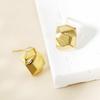 Pendientes de plata de ley S925 dorados estilo origami lujo ligero nicho alta gama simple nuevo temperamento pendientes Joyería al por mayor Qingdao