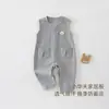 Overoles estilo primavera y otoño para niños y niñas, mameluco waffle con botones a presión para niños pequeños, atuendo de otoño para bebé, pantalones para bebé para otoño