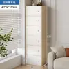 Armário de armazenamento lateral de sofá de chão armário de armazenamento lateral de parede para sala de estar armário pequeno estreito multicamadas com porta de armário estante de armazenamento para casa