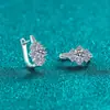 Pendientes Xindeyi de Plata de Ley S925 con Moissanita para Mujer Pendientes en Forma de U Pendientes de Moda de Gama Alta Versátiles para el Uso Diario