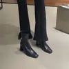 Botas Femininas de Outono e Inverno Novas Versáteis Estilo Universitário com Salto Bloco, Botas Martin para Mulheres, que Aumentam a Altura e Emagrecem