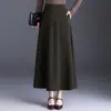 Falda femenina de tiro alto, con dobladillo ancho, que cubre la cadera, nueva moda otoño 2026, elegante, adelgazante, rejuvenecedora, falda de línea A de longitud media