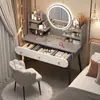 Tocador moderno para dormitorio, tocador pequeño integrado simple para espacios reducidos, nuevo modelo 2025 escritorio de maquillaje