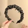Gipsófila Romántica Satén Envoltorio Peine Dental Diadema Moda Simple Esponjoso Corona Alta Adelgazante Cara Diadema Pequeña Accesorio para el Cabello