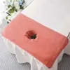 Toalla gruesa especializada para cama de masaje de salón de belleza con agujero, funda de almohada y almohadilla facial