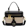 Bolso de Mano Retro de Moda y de Alta Gama, Bolso Cuadrado Pequeño con un Nuevo Diseño Elegante, Bolso Cruzado de Hombro Único con Bloques de Color de Moda
