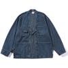 Traje de verano del sur 2024 primavera nuevo túnica retro china abrigo de mezclilla chaqueta de mezclilla lavada top para hombre