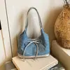 Bolsa de axila de brim de grande capacidade para mulheres, nova bolsa de ombro casual 2026, bolsa tote de alta qualidade para o dia a dia