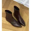 Botines Cortos Versátiles con Aumento de Altura Estacional para Mujer, Estilo Británico Vintage, Cómodos Botines con Punta Aguda para Mujeres Bajitas