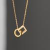 Minimalista Titanium Aço 18K Ouro Fivela Quadrada Colar Fino Clavícula Cadeia Clavícula Nicho Feminino Design Sense Colar 2022 Novo