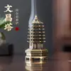 Incensário da Torre Wenchang Enfeites para Casa Artesanato Escritório Decorativo Mesa Enfeites Criativos Incenso em Fio de Sândalo Forno de Aromaterapia