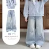 Conjunto de Dos Piezas para Niña Estilo Coreano Moda Casual Escolar con Sudadera y Pantalones de Mezclilla Elegantes Versátiles Primavera/Otoño 2026