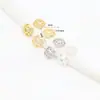 Chapado en Cobre con Oro Real de 18K, Base de Flor que Conserva el Color, Pulsera DIY de Pétalos Huecos, Separador de Pétalos, Separador de Cuentas, Tapa de Flor con Cuentas C02