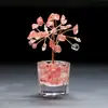 Ornamento de Árvore da Fortuna de Cristal Amarelo Natural, Tigela de Tesouro de Ametista, Mini Decoração para Mesa de Escritório, Artesanato