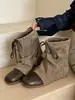 2026 Nuevas Botas de Plataforma de Pierna Ancha con Cordones Estilo Coreano Otoño/Invierno, Botines Planos de Moda Versátiles para Mujer