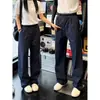 Pantalones ligeros de secado rápido estilo americano azul marino para hombre, finos, adecuados para otoño y verano, adecuados para ir al trabajo, con buena caída, pantalones casuales para entrenamiento físico