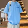 2025 Camiseta de Algodão Masculina de Manga Curta para o Verão Roupas Marca da Moda Versátil Roupa Masculina para Jovens Bonito Estudante Casual