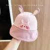 Chapéus Infantis para Outono e Inverno, Chapéu de Pescador Fofo de Urso Cartoon, Chapéu de Bebê de Veludo Cotelê à Prova de Vento e Quente com Aba Larga e Boné Bico de Pato