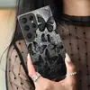 Funda de Teléfono de Mariposa con Purpurina Europea y Americana de Nicho Transfronteriza Hecha a Medida Funda Protectora de Vidrio Templado para Sumsungs24Ultra
